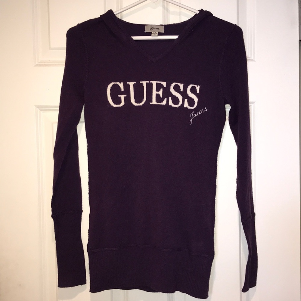 Guess purple sweater!
